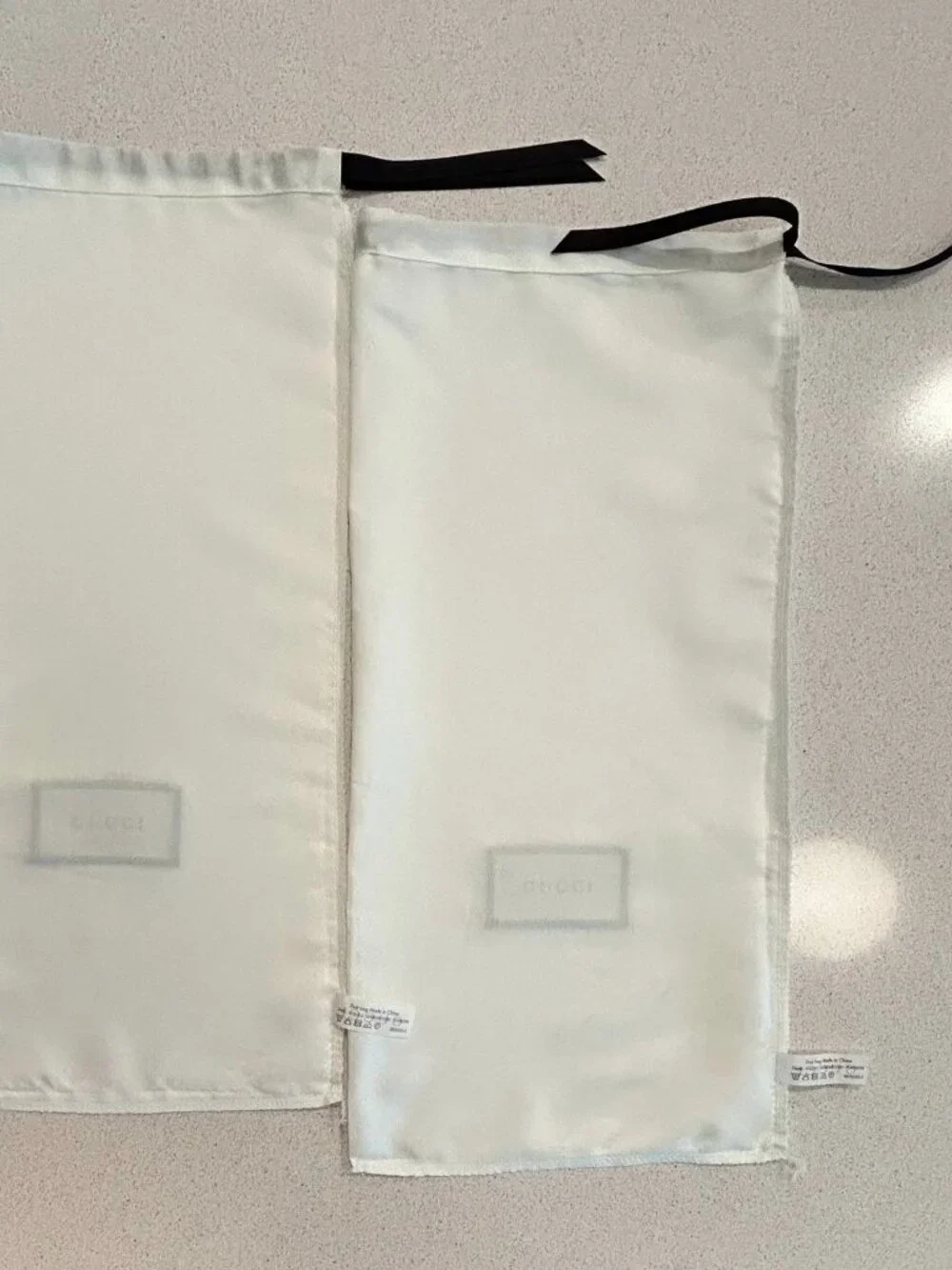 Gucci Set of 2 Shoe Dust Bags 8.5 x 17.5” 100% Polyester Authentic Storage Bags